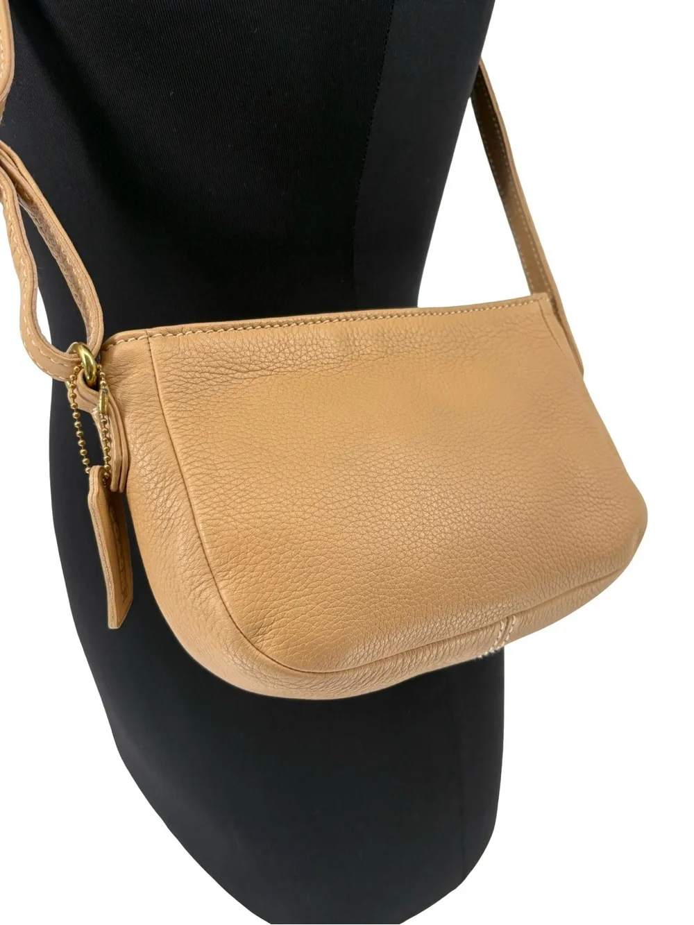 Vintage Coach Sonoma Mini Zip Crossbody Bag 4313 Pebbled Leather 1997 Beige